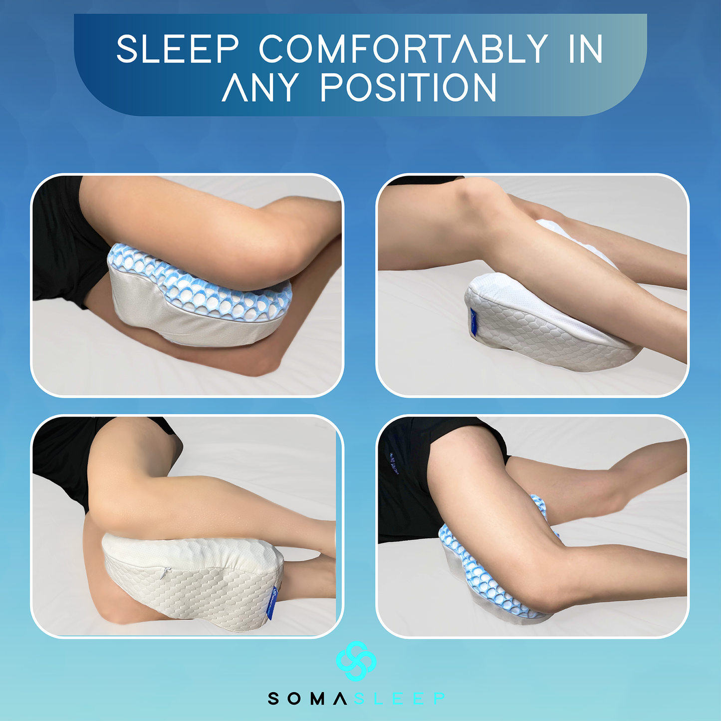 Knee Leg Pillow for Side Sleepers Memory Foam Sleep Cushion Back Pain  Relief US