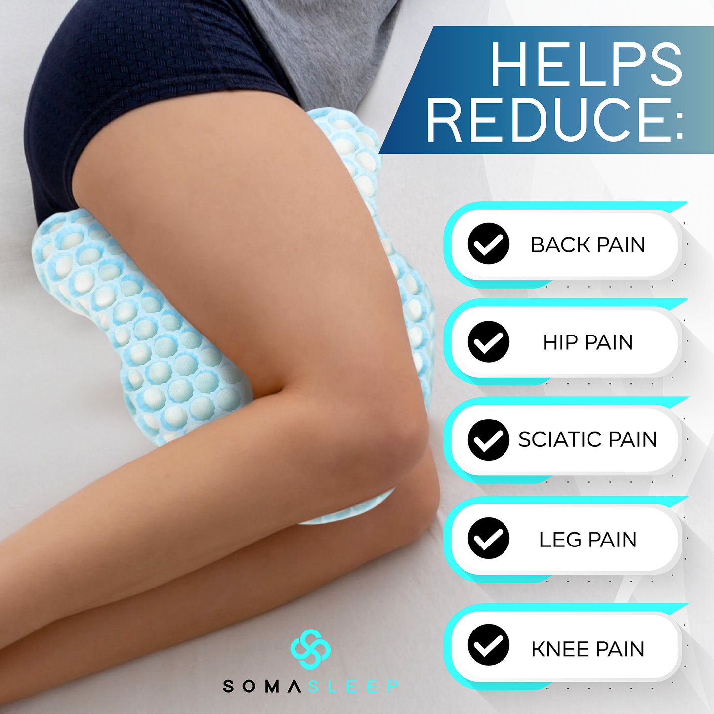 Simple secret for your health : Knee pillow for side sleepers