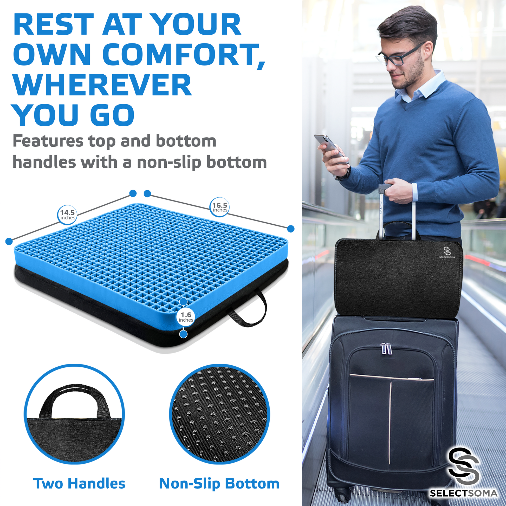 The Traveler's Packable Gel Seat Cushion
