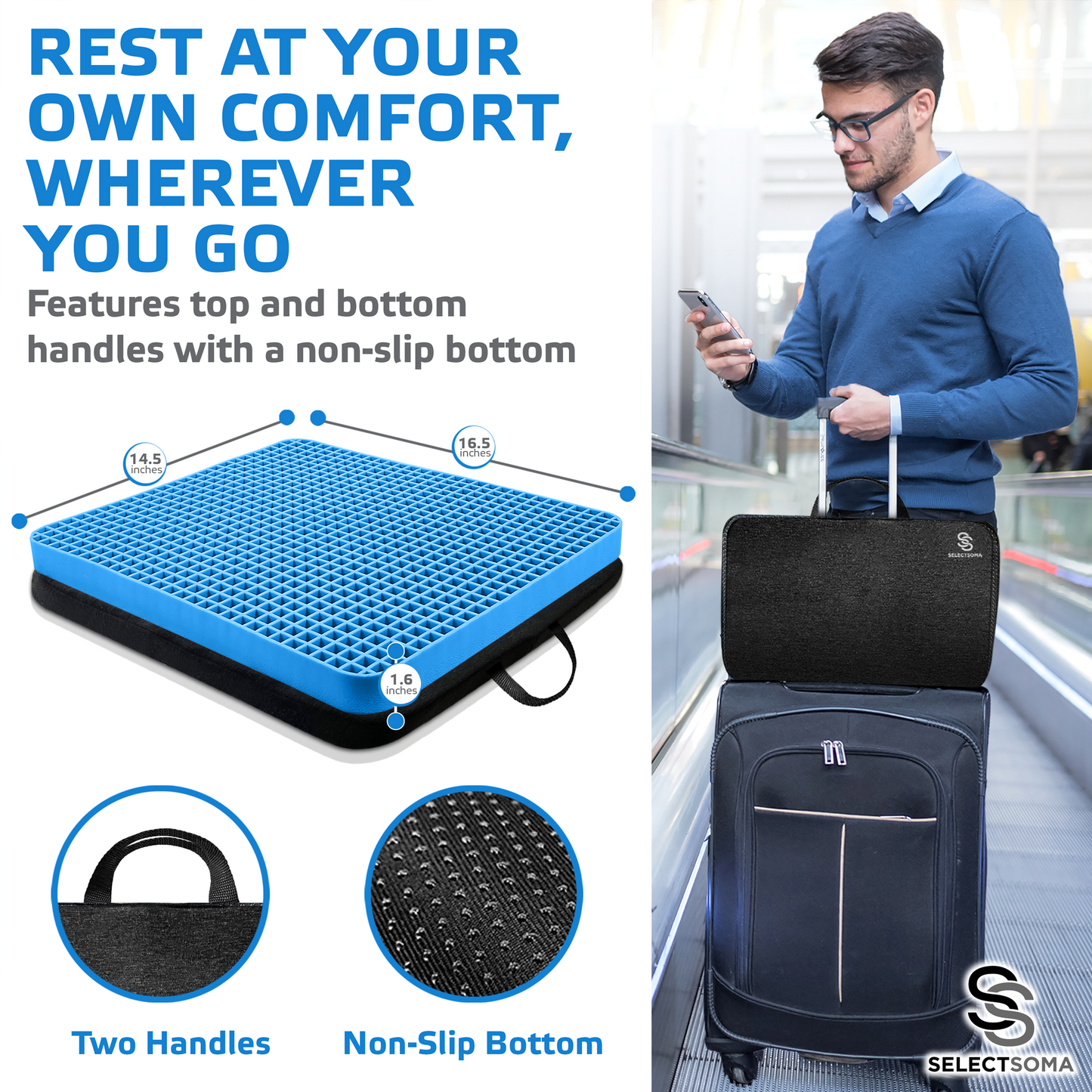 SelectSoma Travel Seat Cushion for Long Sitting – Car and Truck Coolin